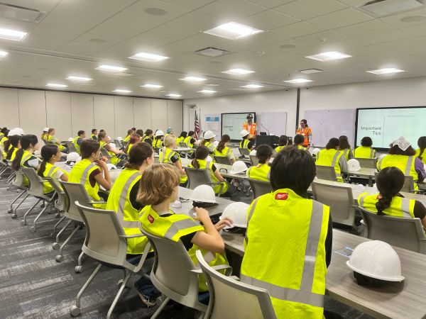 glazing at girls' construction camp