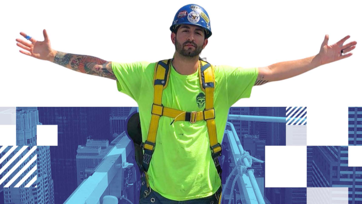 glass installer on the job