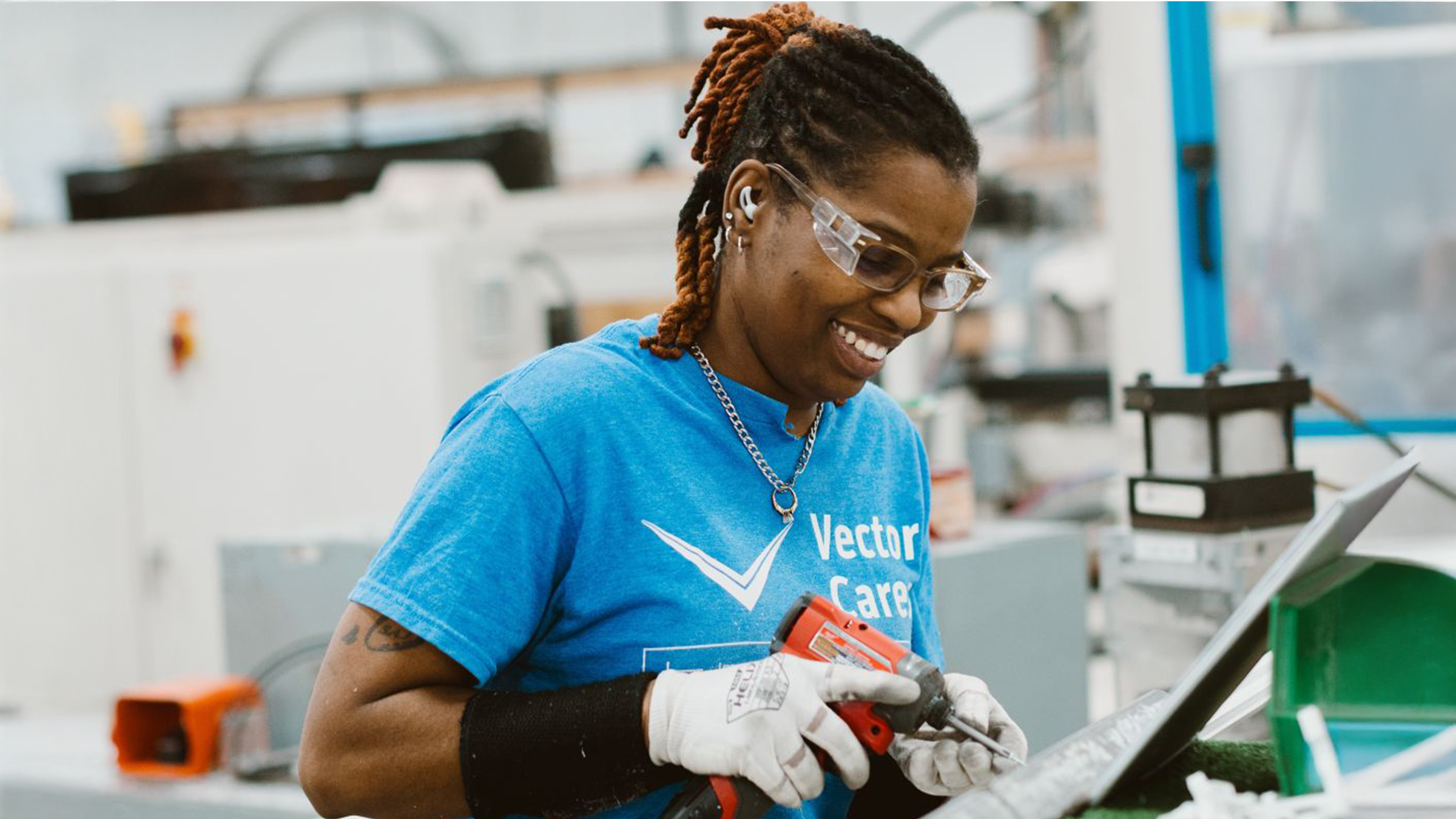 worker on manufacturing floor