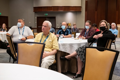 Glass conference audience