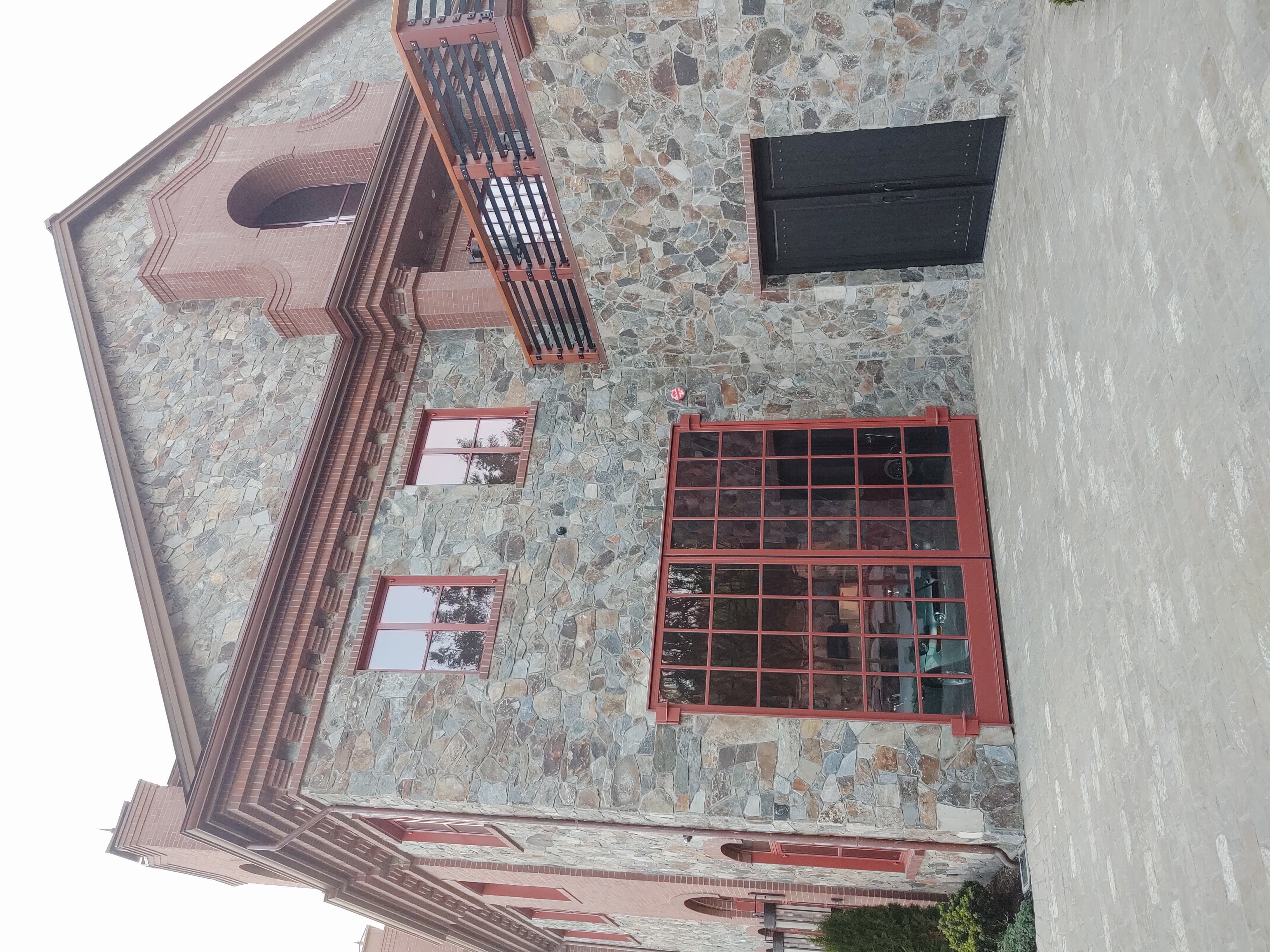 barn wall with glass patio doors