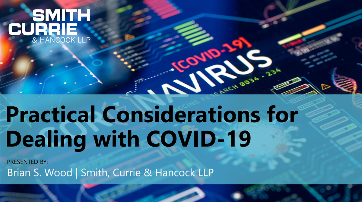 Webinar Practical Considerations for Dealing with Covid-19