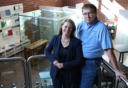 Michael and Shannon McKinney in DT Glass showroom