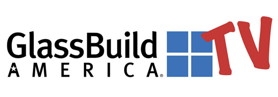 GlassBuild America logo with TV appended to it