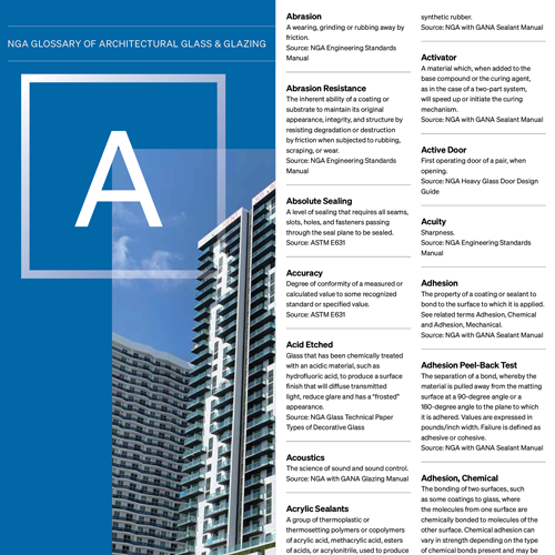 NGA Glossary of Architectural Glass and Glazing