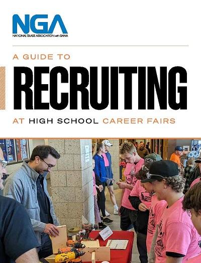 A Guide to Recruiting at High School Career Fairs, showing students watching a demo during a career fair
